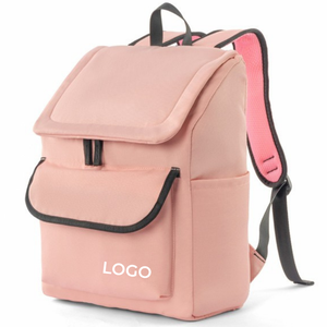 Pink Oxford Softback <b>Backpack</b> 15 Inches Multiple Pockets Cover Closure Unisex Day <b>Backpack</b> - Product Image 1