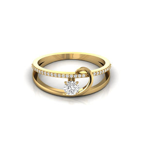 Star Dust Rose Gold Women Fine Jewellery 0.30 CT Real Diamond Solitaire Engagement <b>Ring</b> Trendy <b>Split</b> Shank Design Wedding Gift - Product Image 1