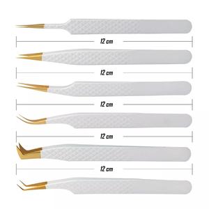 Pinzas de Acero Inoxidable para Pestañas, Estilo Japonés, con Logotipo Personalizado, Punta Suave, Agarre Nano, Antiestáticas y Duraderas para Extensiones de Pestañas - Product Image 1