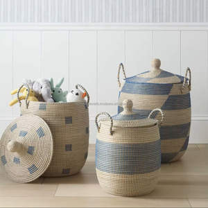 Panier de jardinière en jonc de mer fait à la main écologique pour le stockage intérieur Bac organisateur décoratif du Vietnam - Product Image 6