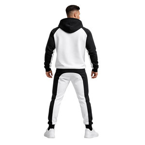 Conjunto Deportivo para Hombre en Contraste Blanco y Negro – Sudadera con Cremallera y Pantalones Jogger, Ropa Deportiva Ajustada Informal para Gimnasio - Product Image 5