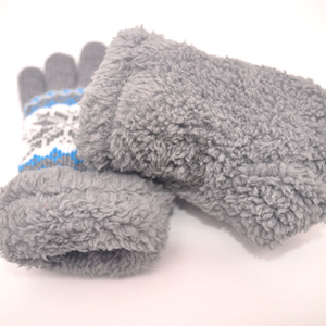 Warm Knitted Cute Oem Winter Infant Stripe Girls Blue Children Cotton <b>Gloves</b> - Product Image 5