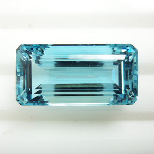 Aguamarina azul rectángulo octógeno forma facetada personalizada grande alta calidad fabricación de joyas piedra semipreciosa Natural aguamarina - Product Image 3
