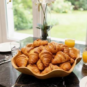 Tazón de Madera de Teca Hecho a Mano, Rústico, Festoneado, Ecológico, Duradero, Personalizable, para Servir Ensaladas, Frutas, Postres, para la Mesa de la Cocina - Product Image 4