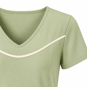 Conjunto de Dos Piezas de Verano para Mujer con Logotipo Personalizado, Top de Cuello Redondo y Pantalones Cortos, Ropa Deportiva Informal Transpirable WS-0500 A1.12 - Product Image 5