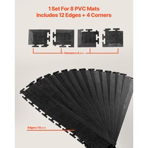 Kit de Bordes de Transición para Pisos de Garaje, 12 Bordes y 4 Esquinas, PVC Resistente, Modular, Antideslizante - Product Image 5