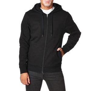 New Arrival French Terry <b>Hoodie</b> <b>Black</b> <b>Plain</b> <b>Hoodie</b> Thick Men's Full Zip Up Basics Cotton Blended Hoodies For Men's - Product Image 1