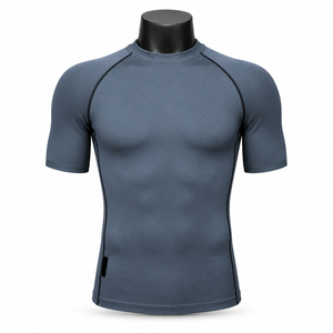 Mens Adult <b>Short</b> <b>Sleeve</b> Compression Shirt Breathable Quick Dry Performance <b>Base</b> <b>Layer</b> Rash Guard for Exercise - Product Image 1