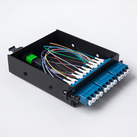 Damu 1m LCP PLC MPO Splitter Cassette Box OM2 OM3 1x2 12/24-Core Distribution de Fibre Optique pour Centre de Données Réseaux 4G 3G
