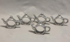 Rond de serviette en métal stocké Conception de théière - Product Image 2