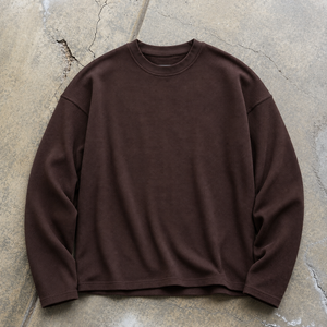 Sweat-shirt à capuche en molleton marron chocolat uni, coupe oversize, avec poche, écologique, respirant, séchage rapide, coupe classique, décontracté - Product Image 1