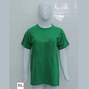 Nueva moda, camiseta de punto de manga corta, 100% de alta calidad, transpirable, súper cómoda, lisa, de color verde para mujer. - Product Image 1