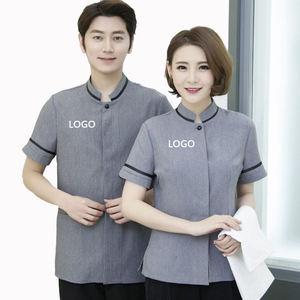Uniforme de Limpieza de Manga Corta Personalizado para Hotel, Ropa de Trabajo para Personal de Limpieza con Logotipo Bordado e Impreso, Uniforme de Camarera 35% Algodón - Product Image 1