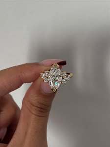 Anillo de Diamante Cultivado en Laboratorio de 2 Quilates, Corte Marquesa, Oro Sólido de 14K, Anillo de Compromiso, Joyería de Promesa de Boda - Product Image 2