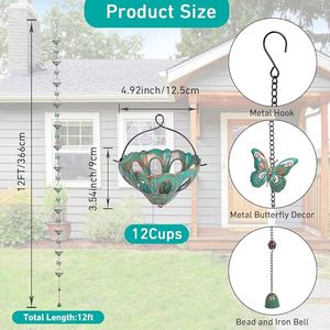 New Arrival Classic Metal Rain Chain Link Design for Rainwater Drain Outdoor Patio <b>Garden</b> <b>Hanging</b> Decoration Item - Product Image 4