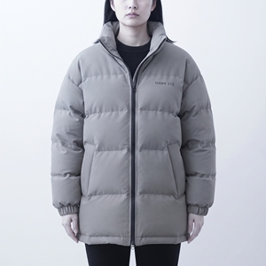 Chaqueta Larga Acolchada para Mujer Hawk Eye, Cuello Alto, Cierre Completo, Abrigo Cálido de Invierno, Color Sólido, Ropa Exterior de Poliéster - Product Image 4