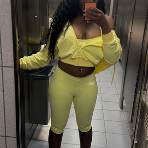 Wholesale Women Fleece Track <b>Jacket</b> <b>Set</b> Cropped Zip Up Hoodie Flared <b>Skirt</b> Two Piece Suit - Product Image 2