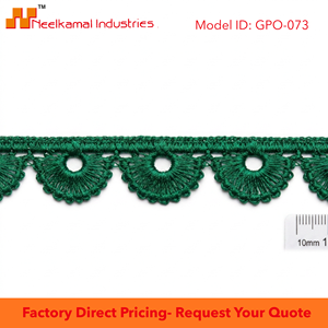 10mm <b>Emerald</b> Green Geometric Guipure Eco-Friendly Lace Trim Customizable Direct Manufacturer Curtains Cushions Table Bags - Product Image 5