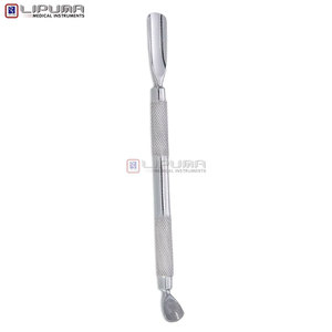 Custom Large Size Double Sided Ergonomic Cuticle Pusher Safe Comfortable <b>Blackhead</b> Acne <b>Extractor</b> Callus Long Plastic Handle - Product Image 5