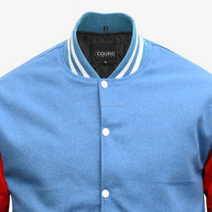 Veste Letterman universitaire vintage à manches en cuir avec broderie en chenille et patch de laine pour hommes personnalisée OEM - Product Image 6