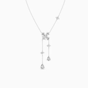 Collar con colgante de diamantes cultivados en laboratorio de 1.66 quilates en forma de gota con centro de corte princesa en oro amarillo, blanco y rosa de 9 quilates - Product Image 2