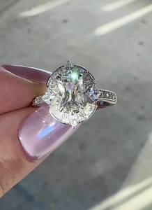 Moissanite 2CT <b>Emerald</b> Cut Unique Design <b>Ring</b> For Women's original 925 <b>Silver</b> Wedding Promise Gift Jewelry For Lovers - Product Image 3