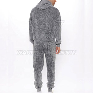 Men Acid Wash <b>Tracksuit</b> Heavyweight French Terry Hoodie and Joggers Set Custom Clothing Factory - Product Image 2