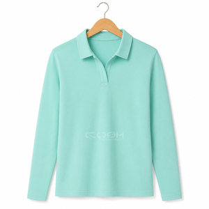 Polo de Manga Larga Personalizado para Mujer, de Secado Rápido, Ligero, Informal, para Golf, Transpirable, con Cuello, OEM ODM - Product Image 1