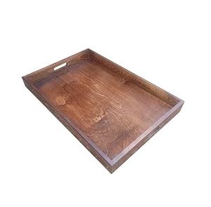 Bandeja de Madera para Servir Té y Café, Artesanía India Más Vendida, Bandeja de Madera Hecha a Mano para Almacenamiento de Alimentos, Aspecto Elegante - Product Image 4