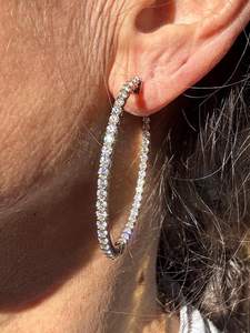 Pendientes de Aro Ovalados de Moissanita, Diseño Personalizado de Tulipán Invertido, Plata de Ley, Chapado en Oro de 14K, Joyería de Lujo - Product Image 4