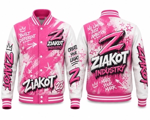 เสื้อแจ็คเก็ตวาร์ซิตี้สีแดงเลือดหมูขาวสำหรับผู้ชาย ZIAKOT พร้อมโลโก้ Z แบบพิมพ์ลายด้วยความร้อน สไตล์ Preppy สำหรับใส่ในฤดูใบไม้ร่วงและฤดูหนาว - Product Image 4