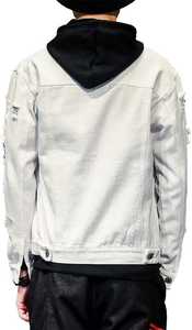 Nouvelle Veste en Jean Blanche pour Homme, Coupe Ajustée, avec Boutons et Poches, Tailles Personnalisées, Vêtement d'Extérieur Hiver - Product Image 3