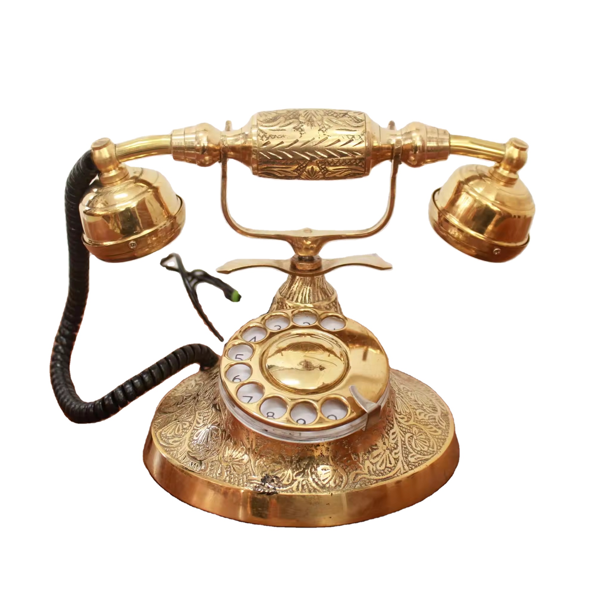 Vintage fabriqué à la main Maharaja laiton sculpture Antique Look rétro décor à la maison téléphone Royal | Cadeau de pendaison de crémaillère | Par WB INC INDIA