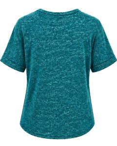 Camiseta de Mujer con Cuello en V, Diseño Abstracto Color Verde Azulado, Casual, Manga Corta, con Bolsillo, Ligera, Transpirable, Top de Verano a la Moda - Product Image 2