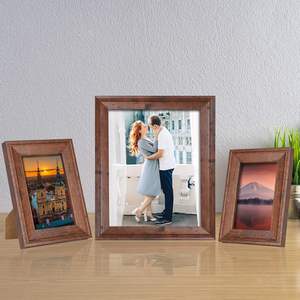 Picture <b>Frame</b> Brown Rustic Vintage Photo <b>Frame</b> with Real Glass <b>Frames</b> for <b>Wall</b> Mount and Tabletop - Product Image 2