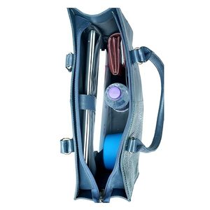 Portefeuille en cuir véritable pour homme WRIZA, blocage RFID, résistant à l'eau, 9 emplacements pour cartes, pince à billets en métal, poche à monnaie zippée, polyester, deux compartiments - Product Image 4