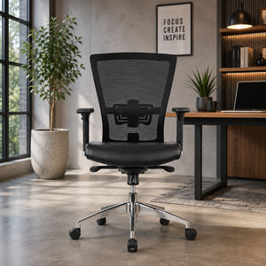 Fauteuil ergonomique Kinsha avec accoudoirs réglables, dossier en tissu, réglage de la hauteur électrique, design moderne pour usage domestique et commercial - Product Image 1
