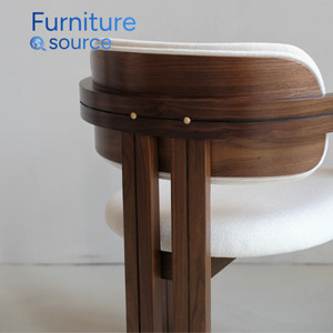 Modern Wooden Dining <b>Chairs</b> <b>Linen</b> Upholstered Cushion Solid Wood Frame Home Furniture for Kitchen Restaurant for Hotels - Product Image 3