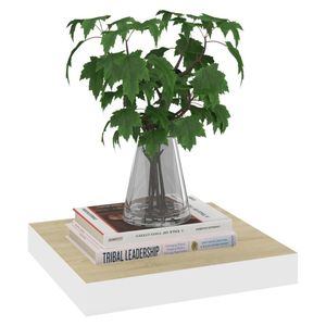 2 pezzi di rovere e 9.1 bianco "x9.3" x1.5 "MDF galleggianti da parete e da esposizione - Product Image 3