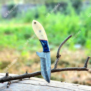 Cuchillos de Caza de Acero de Damasco Personalizables al por Mayor con Soporte OEM/ODM, Mango de Hueso de Camello y Madera - Cantidad a Granel - Product Image 5