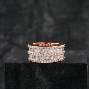 Hot Selling VVS Moissanite 925 Sterling <b>Ring</b> Rose Gold-Plated Wedding Engagement Gift <b>for</b> <b>Men</b> Women in HipHop Style - Product Image 1
