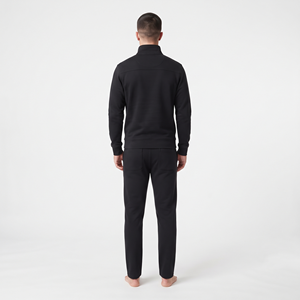 Ensemble de survêtement décontracté pour homme, demi-zip, 2 pièces, idéal pour le fitness et le jogging, qualité supérieure, vente en gros personnalisée - Product Image 2