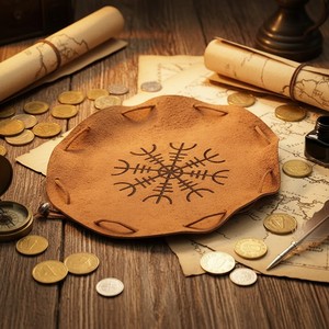 Bolsa de Almacenamiento de Dados de Cuero PU Hecha a Mano con Cordón, Diseño Nuevo, Bolsa de Dados Resistente para Juegos de DND - Product Image 4