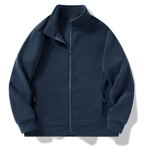Chaqueta de Forro Polar para Hombre, Cuello Alto, Cierre Frontal con Cremallera, Color Sólido, Casual, para Exteriores, Resistente al Viento, Transpirable, Forro de Sherpa, Material de Poliéster - Product Image 6