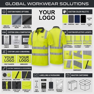 Camiseta Polo de Alta Visibilidad con Franjas Reflectantes Amarillas, Uniforme de Trabajo, Logotipo Personalizado, Tejido de Poliéster Transpirable de Secado Rápido - Product Image 6