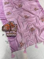 Ensemble de chemisier en organza de soie brodé de fleurs roses, vêtements de fête pour femmes, printemps été