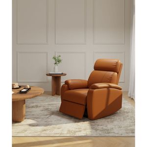 Divano Elettrico in Ecopelle Marrone con Controllo a Due Pulsanti, Reclinabile Elettrico per Soggiorno e Camera da Letto - Product Image 4