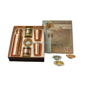 Juego de Regalo de Cobre de Lujo con Vasos, Velas y Frasco para Frutos Secos - Logotipo Personalizado, Diseño Moderno, Reutilizable, Unisex, para Celebraciones - Product Image 2