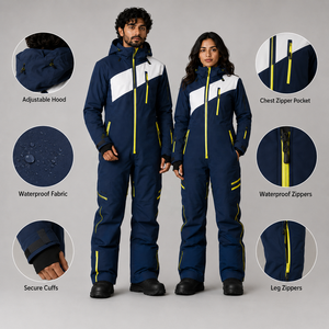 Traje de Esquí Ligero con Capucha Unisex Personalizado, Impermeable 10,000mm, Cortavientos, Transpirable, Chaqueta y Pantalones de Nailon para Nieve, Marca Privada OEM - Product Image 6