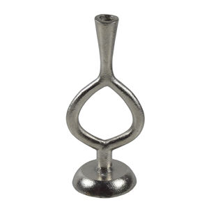 Porte-bougie classique avec base, finition argentée brillante, décoration d'intérieur et décoration de nuit, design tendance, support à bougie - Product Image 3